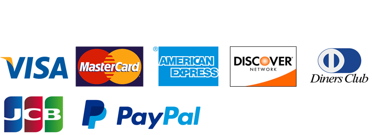 εικονίδια των υποστηριζόμενων καρτών VISA MASTERCARD AMERICAN EXPRESS DISCOVER DINERS JCB PayPal VivaWallet